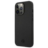 Mercedes MEHCP13LMBLBK iPhone 13 Pro / 13 6,1" sort/sort hårdkasse Læder Meshed Metal Logo