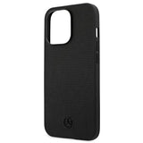 Mercedes MEHCP13LMBLBK iPhone 13 Pro / 13 6,1" sort/sort hårdkasse Læder Meshed Metal Logo