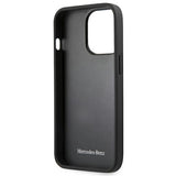Mercedes MEHCP13LMBLBK iPhone 13 Pro / 13 6,1" sort/sort hårdkasse Læder Meshed Metal Logo