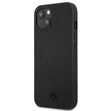 Mercedes MEHCP13MMBLBK iPhone 13 6,1" sort/sort hårdkasse Læder Meshed Metal Logo