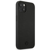Mercedes MEHCP13MMBLBK iPhone 13 6,1" sort/sort hårdkasse Læder Meshed Metal Logo