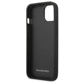 Mercedes MEHCP13MMBLBK iPhone 13 6,1" sort/sort hårdkasse Læder Meshed Metal Logo