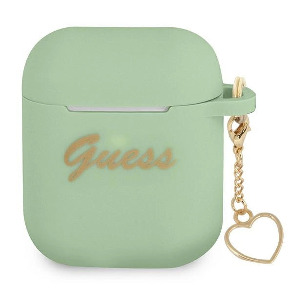 Guess GUA2LSCHSN AirPods cover grøn/grøn Silicone Charm Heart Collection