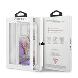 Guess GUHCP13LLFLSU iPhone 13 Pro / 13 6.1" lilla/lila hårdkasse Blomster Flydende Glitter