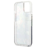 Guess GUHCP13SLFLSB iPhone 13 mini 5.4" blå/blå hardcase Flower Liquid Glitter