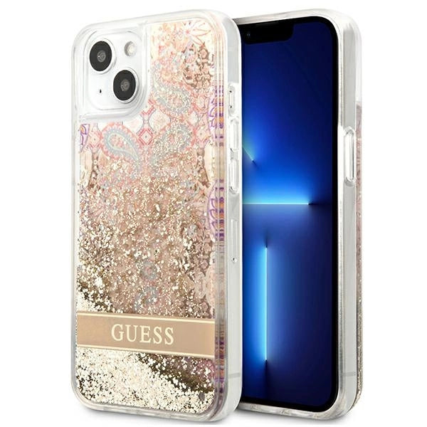 Guess GUHCP13SLFLSD iPhone 13 mini 5.4" guld/guld hardcase Paisley Liquid Glitter