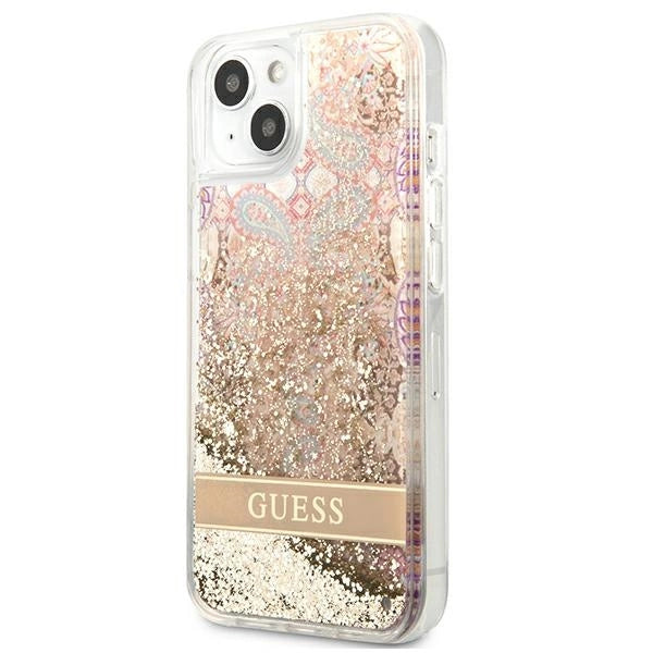 Guess GUHCP13SLFLSD iPhone 13 mini 5.4" guld/guld hardcase Paisley Liquid Glitter