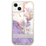 Guess GUHCP13SLFLSU iPhone 13 mini 5.4" lilla/lila hardcase Flower Liquid Glitter