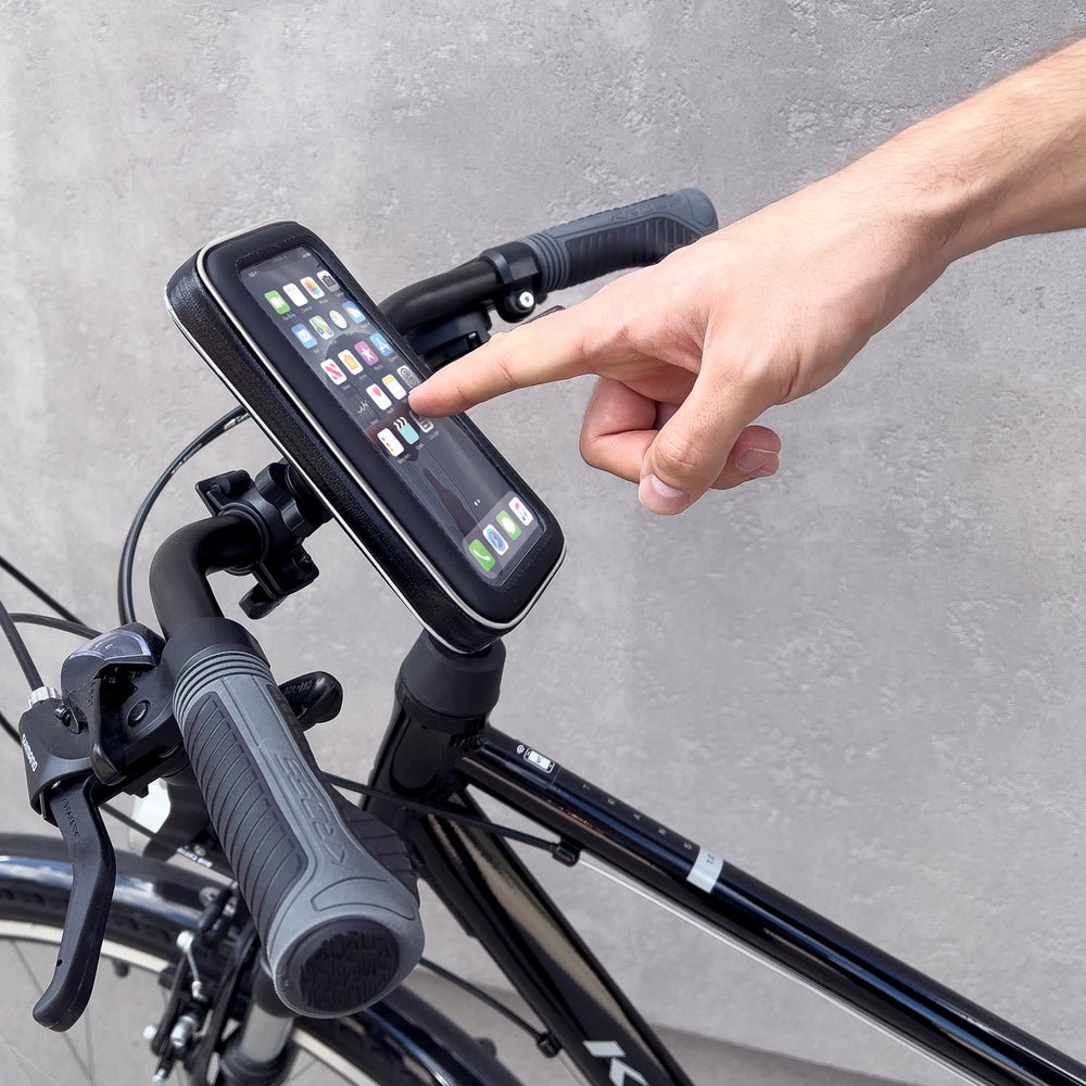 Wozinsky telefonholder til cykel, motorcykel, scooter sort (WBHBK7)