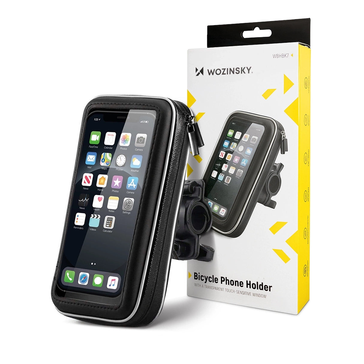 Wozinsky telefonholder til cykel, motorcykel, scooter sort (WBHBK7)