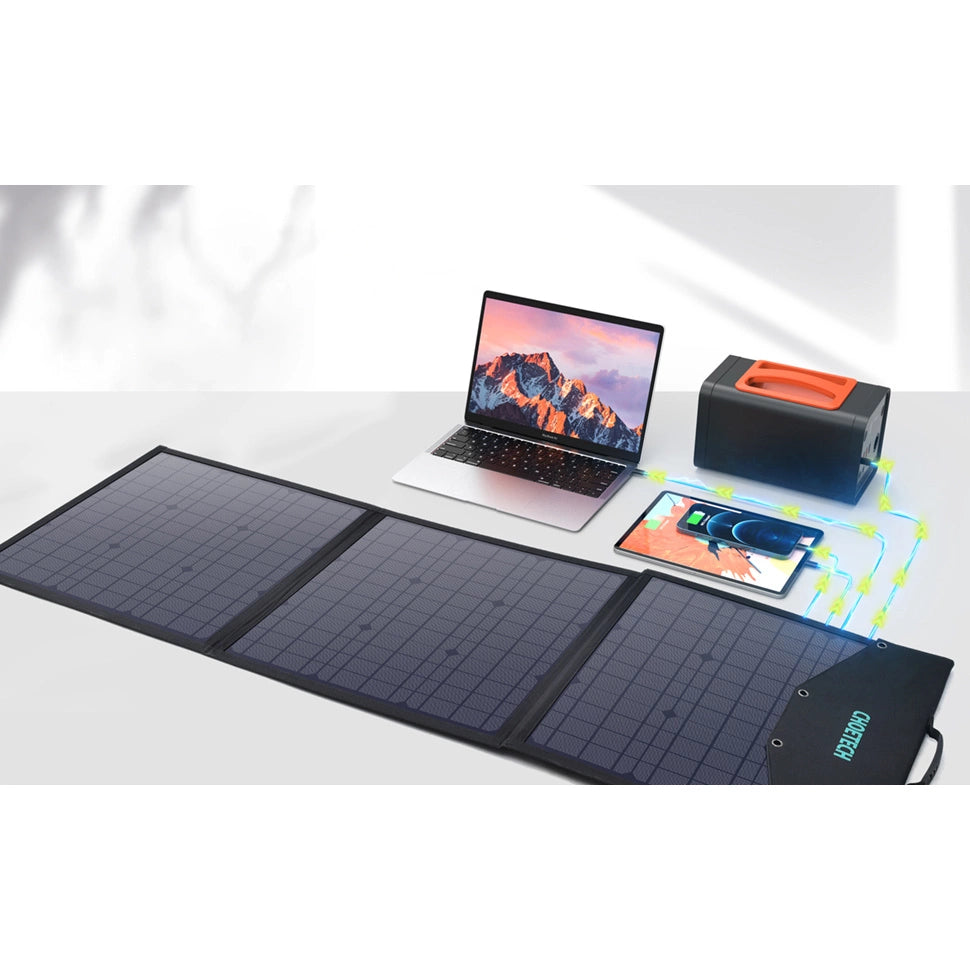 Choetech SC008 solopladning 120W DC / USB-C / 2x USB-A - sort