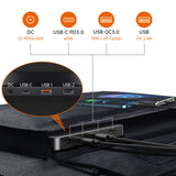 Choetech SC008 solopladning 120W DC / USB-C / 2x USB-A - sort