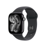 Apple Watch Series 11 GPS 42mm Jet Black Aluminium Case with Black Sport Band - S/M