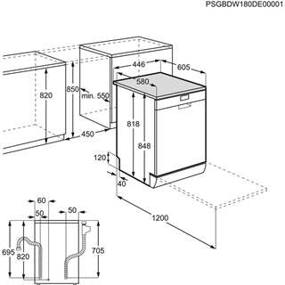 Electrolux ESA22100SW Fritstående 9 kuverter