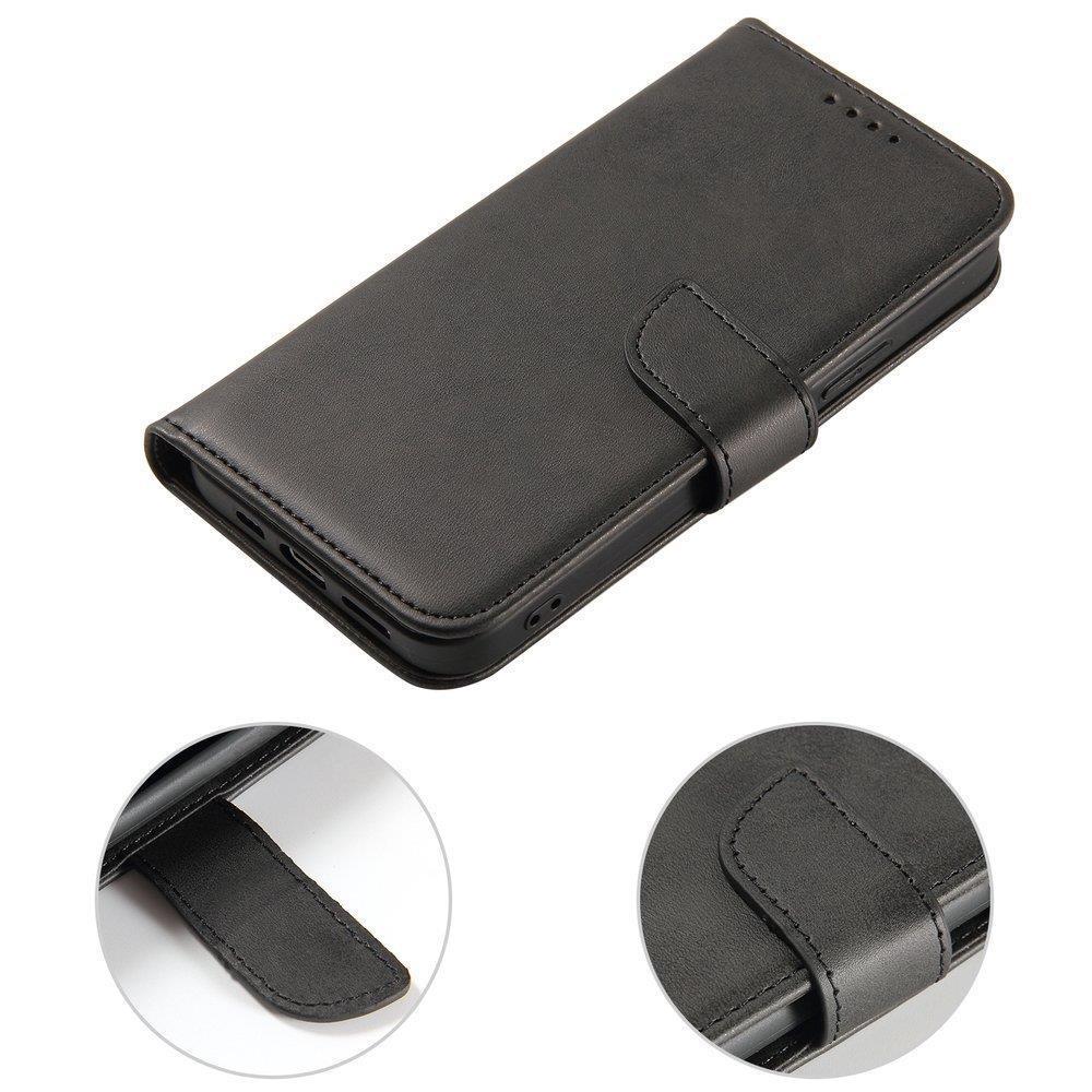 Magnet Case elegant cover med flap og standfunktion til Motorola Moto G 2022 sort