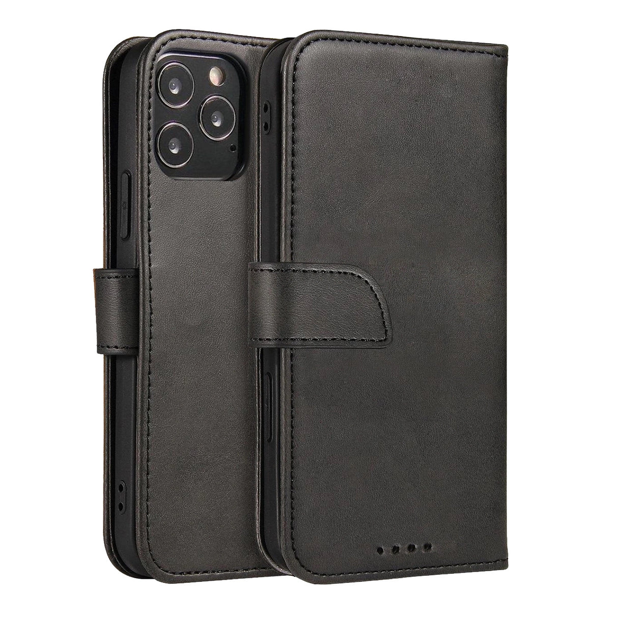 Magnet Case elegant case case cover med en flap og stand funktion for Motorola Moto E32 sort