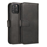 Magnet Case elegant case case cover med en flap og stand funktion for Motorola Moto E32 sort