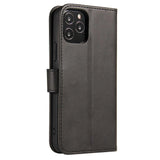 Magnet Case elegant case case cover med en flap og stand funktion for Motorola Moto E32 sort