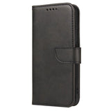 Magnet Case elegant case case cover med en flap og stand funktion for Motorola Moto E32 sort