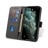 Magnet Case elegant case case cover med en flap og stand funktion for Motorola Moto E32 sort