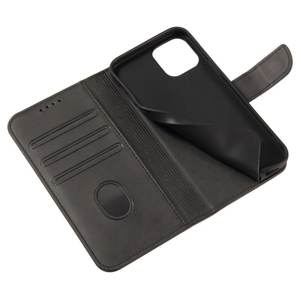 Magnet Case elegant case case cover med en flap og stand funktion for Motorola Moto E32 sort