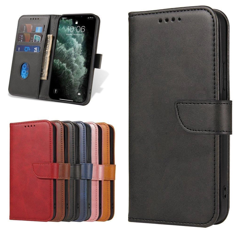 Magnet Case elegant case case cover med en flap og stand funktion for Motorola Moto E32 sort
