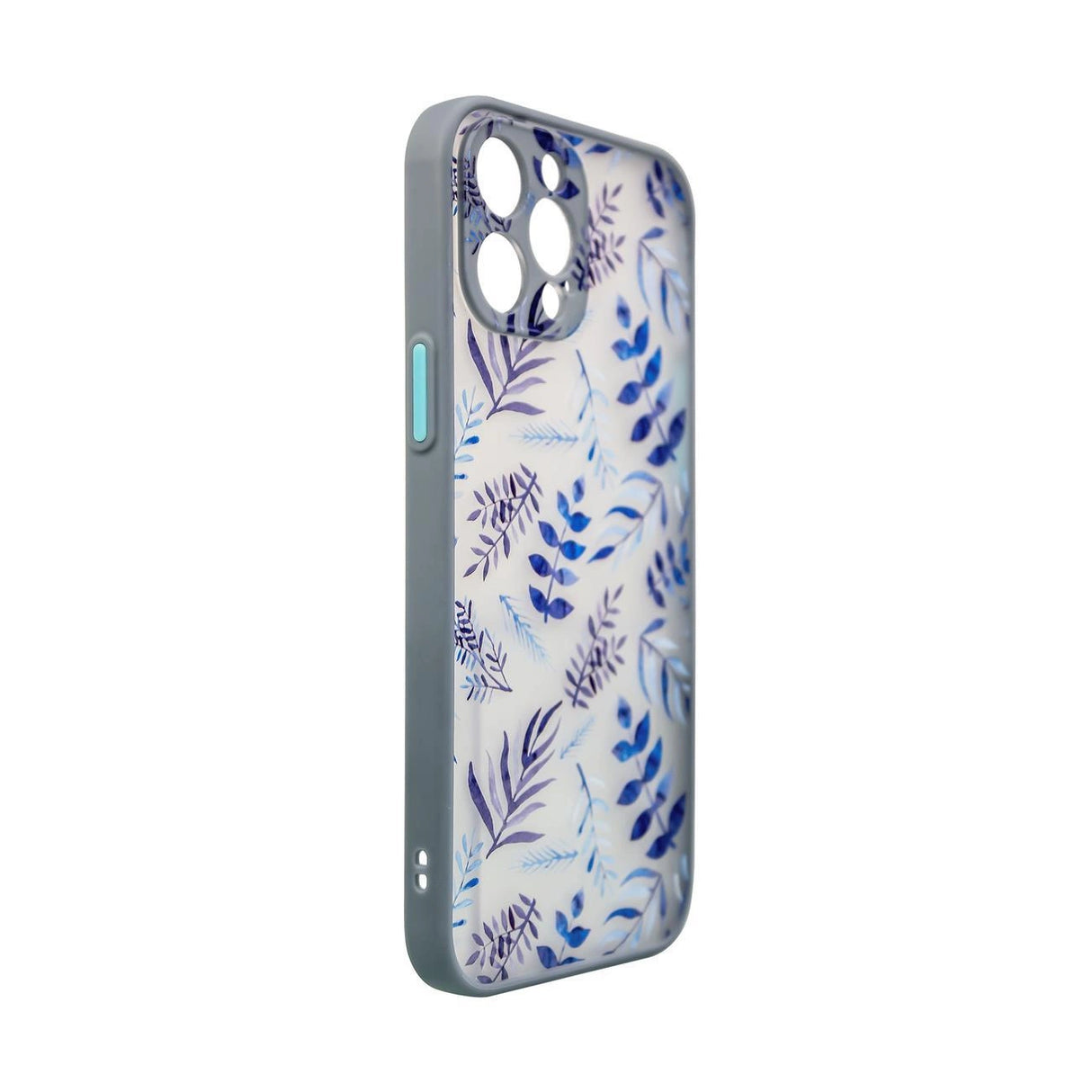 Design Case for iPhone 12 Pro Max blomsterhylster mørkblå
