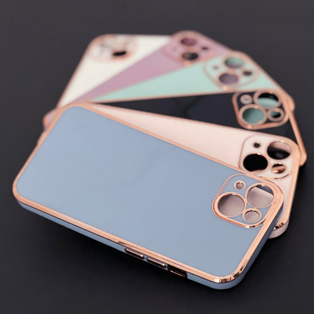 Lighting Color Case for Xiaomi Redmi Note 11 guld ramme gel cover blå