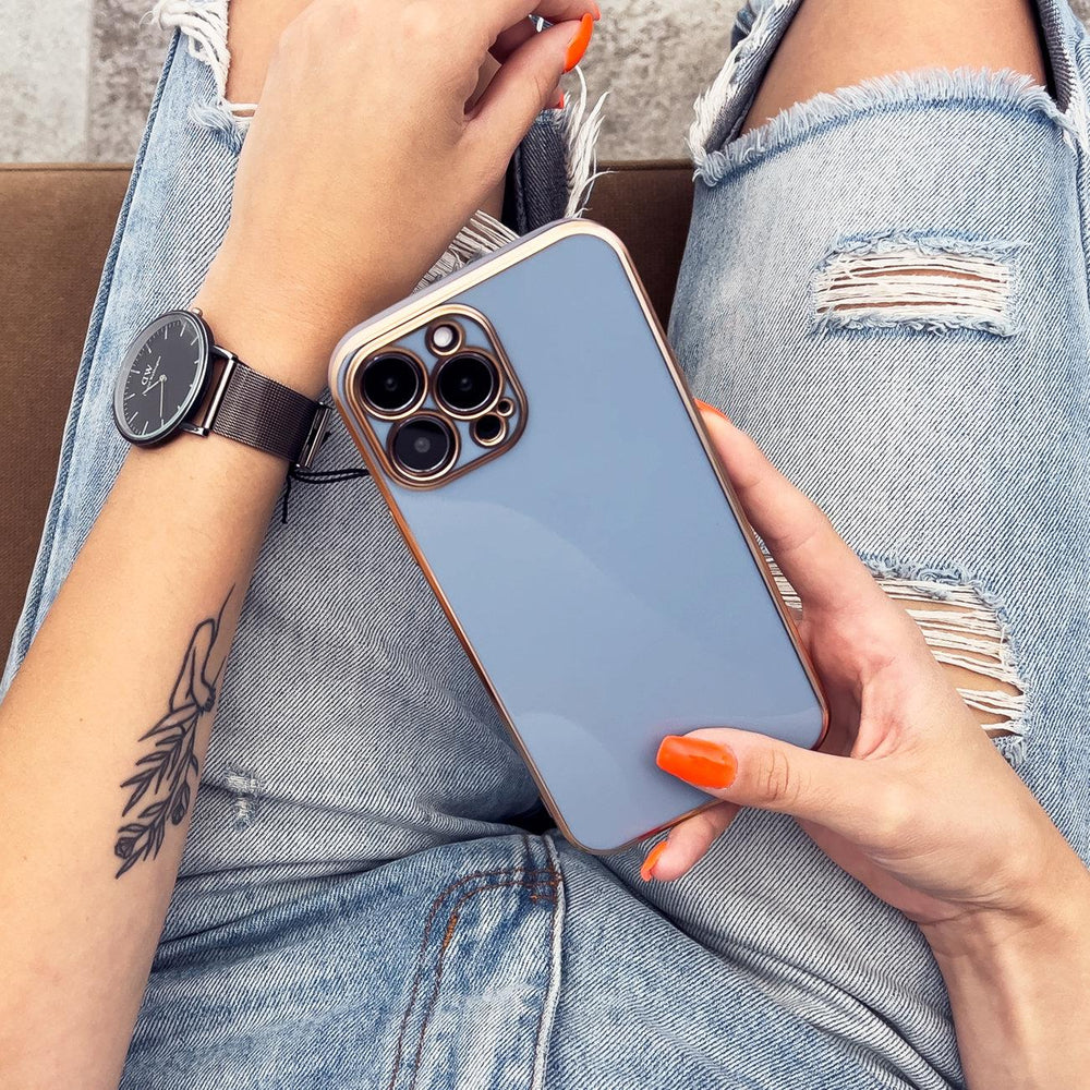 Lighting Color Case for Xiaomi Redmi Note 11 gel cover med guldramme hvid