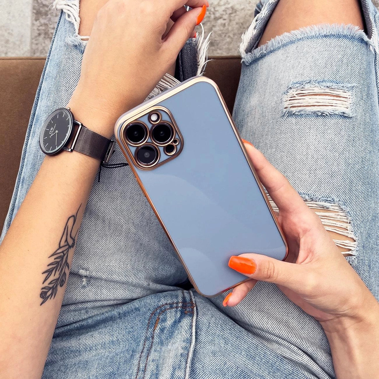 Lighting Color Case for Xiaomi Redmi Note 11 gel cover med guld ramme hvid