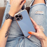 Lighting Color Case for Xiaomi Redmi Note 11 Pro gel cover med guldramme hvid