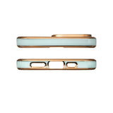 Lighting Color Case til iPhone 12 Pro Max, gel-cover med en guldramme, mint