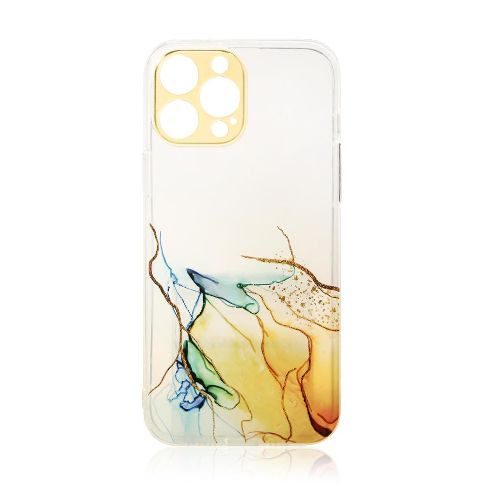 Marmor Case til iPhone 12 Pro Max Gel Cover Orange Marmor