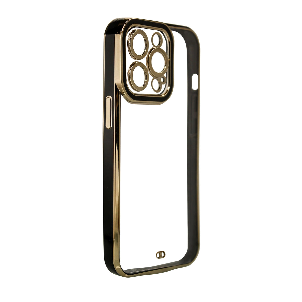 Fashion Case Case til iPhone 13 Pro Max Gold Frame Gel Cover Sort