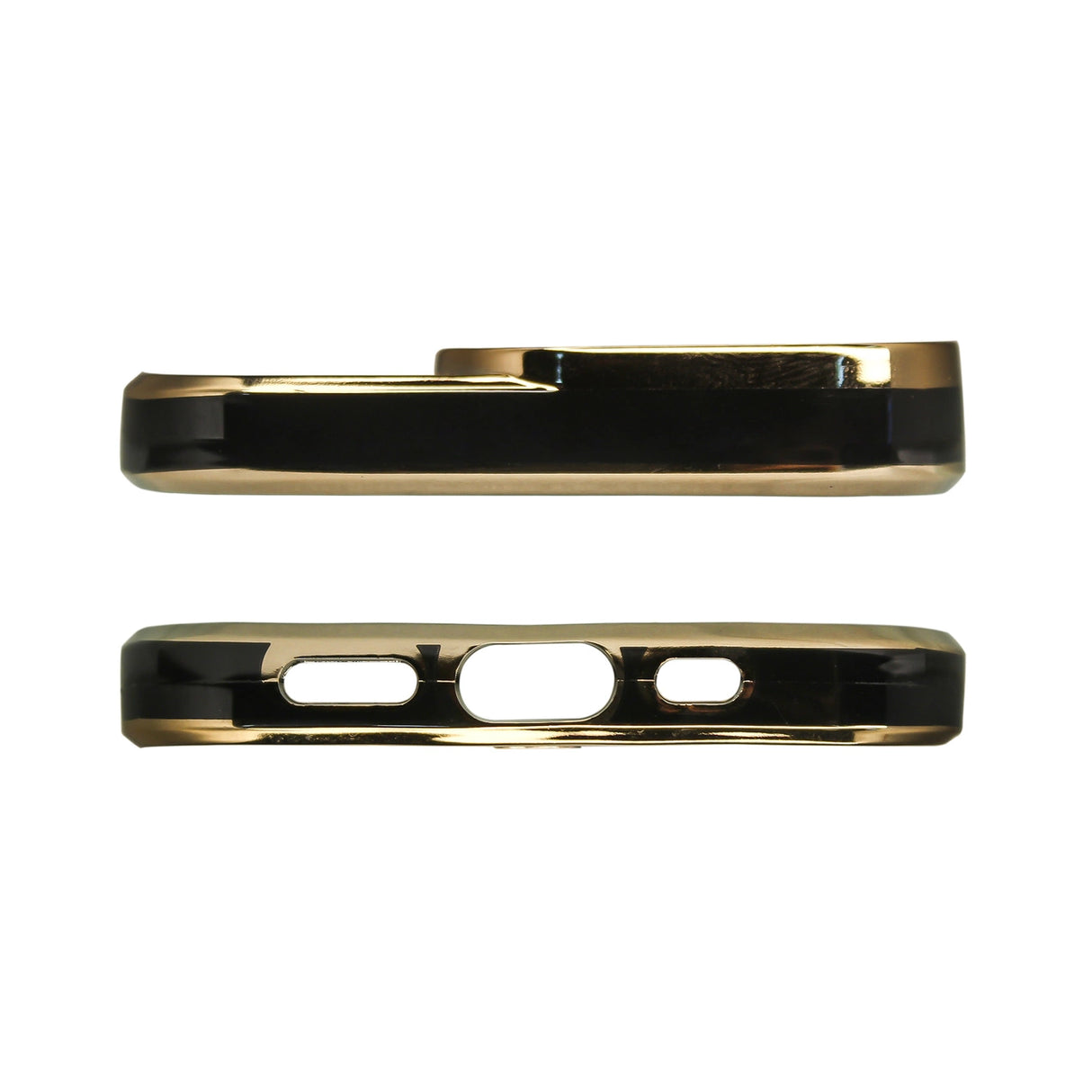 Fashion Case Case til iPhone 13 Pro Max Gold Frame Gel Cover Sort