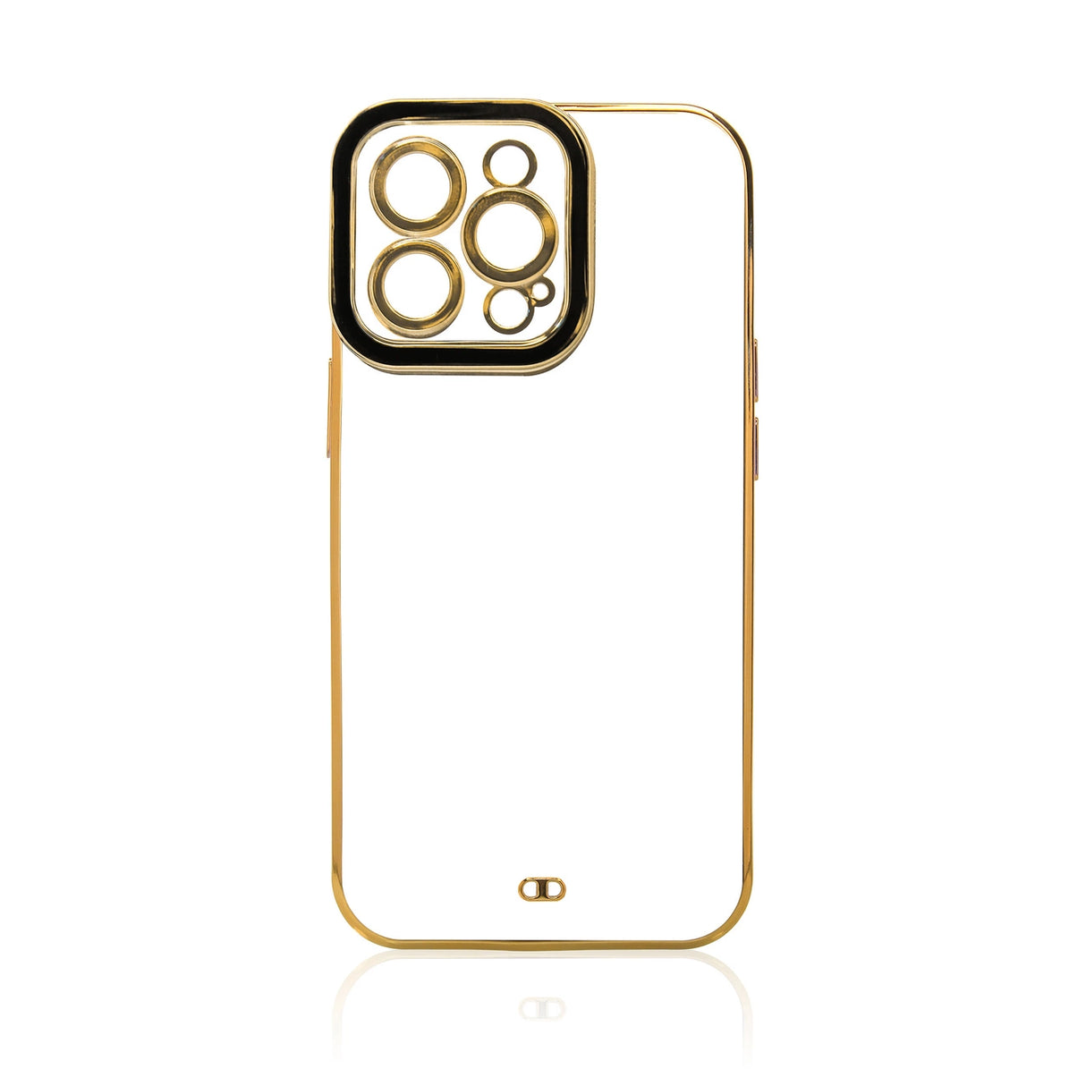 Fashion Case Case til iPhone 13 Pro Max Gold Frame Gel Cover Sort