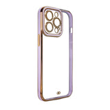 Fashion Case Case til Samsung Galaxy A12 5G Guldramme Gel Cover Purple
