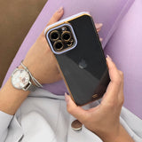 Fashion Case Case til Samsung Galaxy A12 5G Guldramme Gel Cover Purple