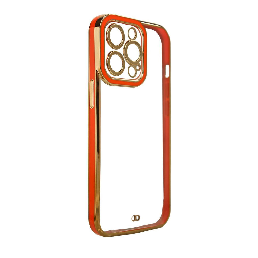Fashion Case Case for Samsung Galaxy A12 5G Gold Frame Gel Cover Rød
