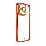 Fashion Case Case for Samsung Galaxy A12 5G Gold Frame Gel Cover Rød