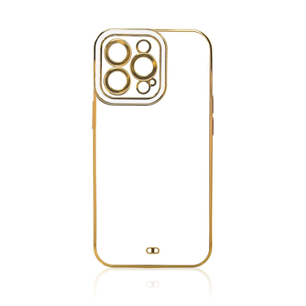 Fashion Case Case til Samsung Galaxy A12 5G Guldramme Gel Cover Hvid