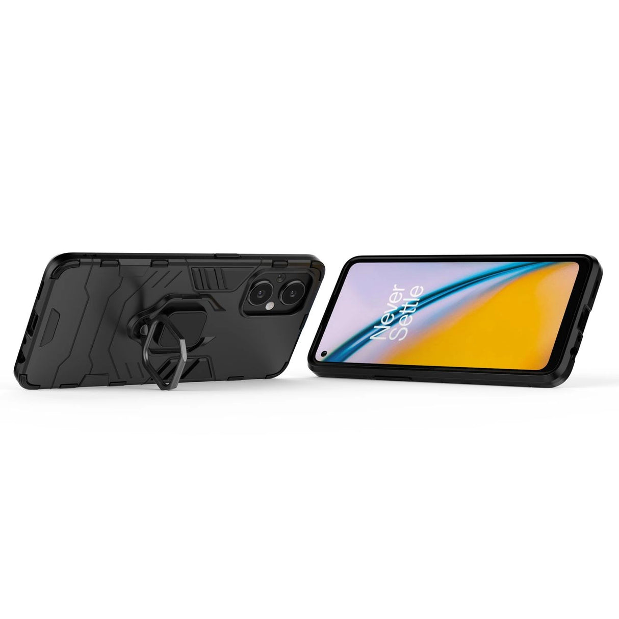 Ring Armor robust hybrid case cover + magnetisk holder til OnePlus Nord N20 5G sort