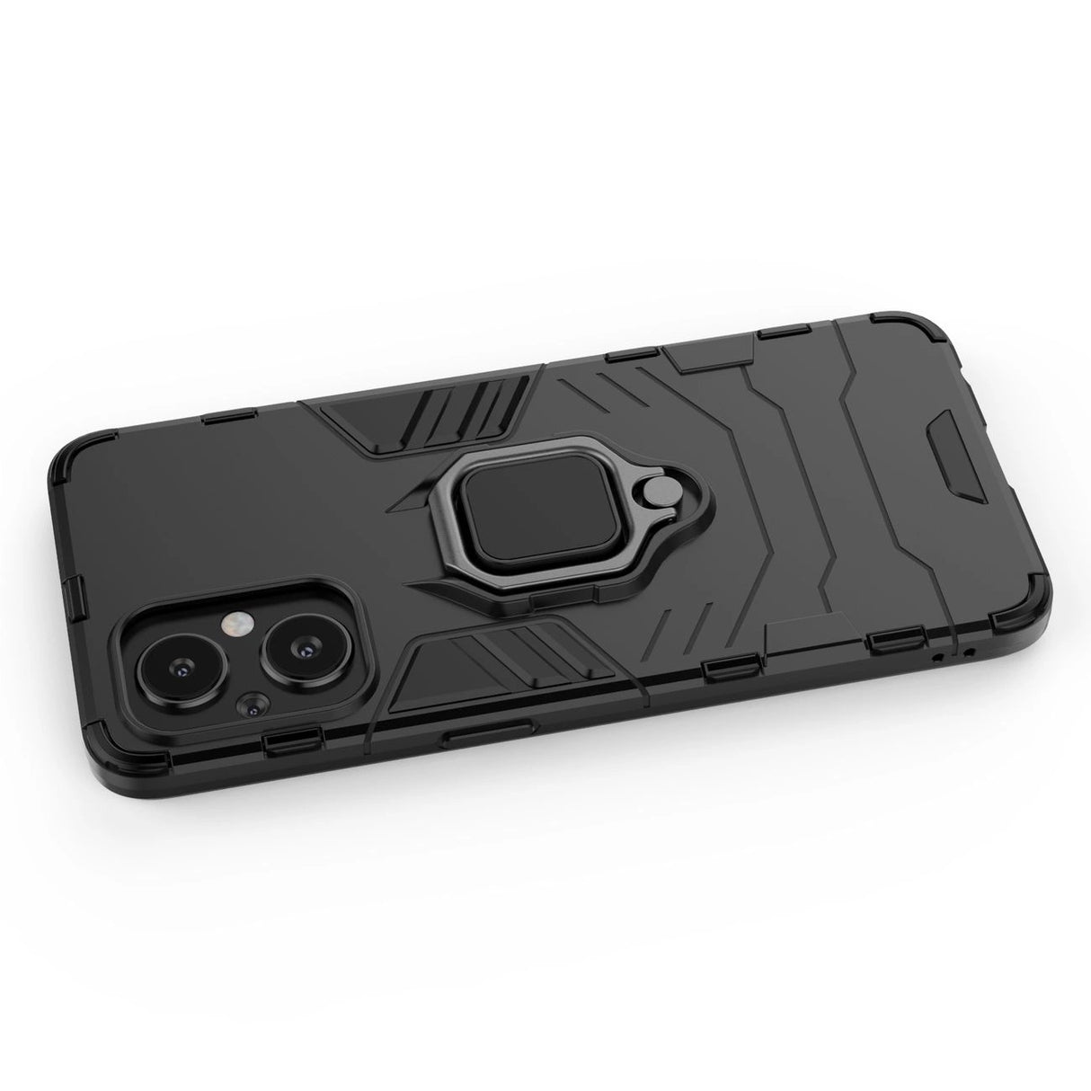 Ring Armor robust hybrid case cover + magnetisk holder til OnePlus Nord N20 5G sort