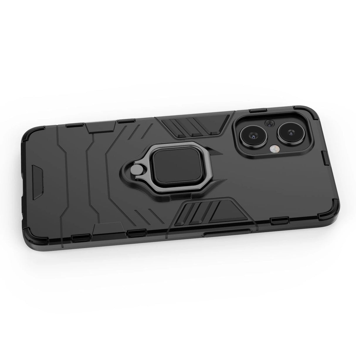 Ring Armor robust hybrid case cover + magnetisk holder til OnePlus Nord N20 5G sort