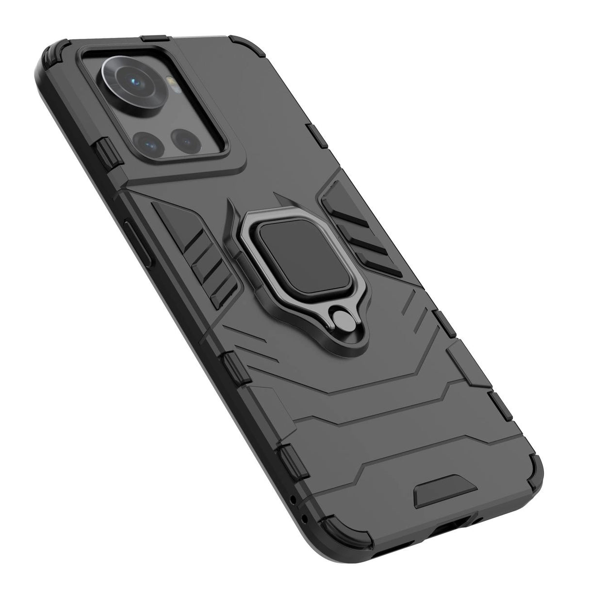 Ring Armor pansrede hybrid case cover + magnetisk holder til OnePlus Ace sort