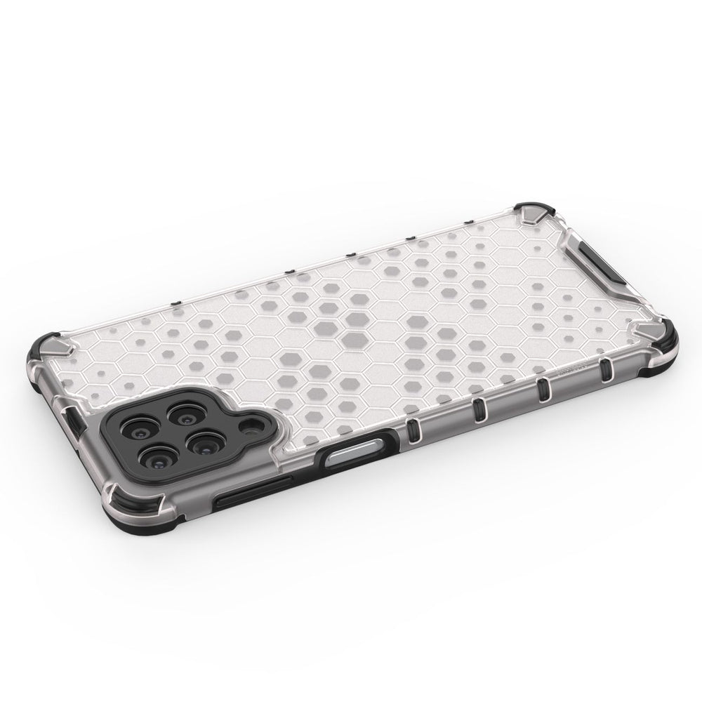 Honeycomb case pansret cover med en gel ramme til Samsung Galaxy M53 5G gennemsigtig