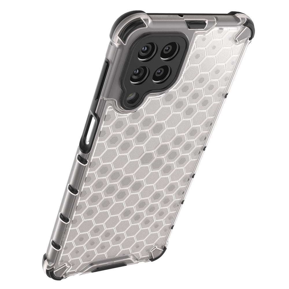 Honeycomb case pansret cover med en gel ramme til Samsung Galaxy M53 5G sort