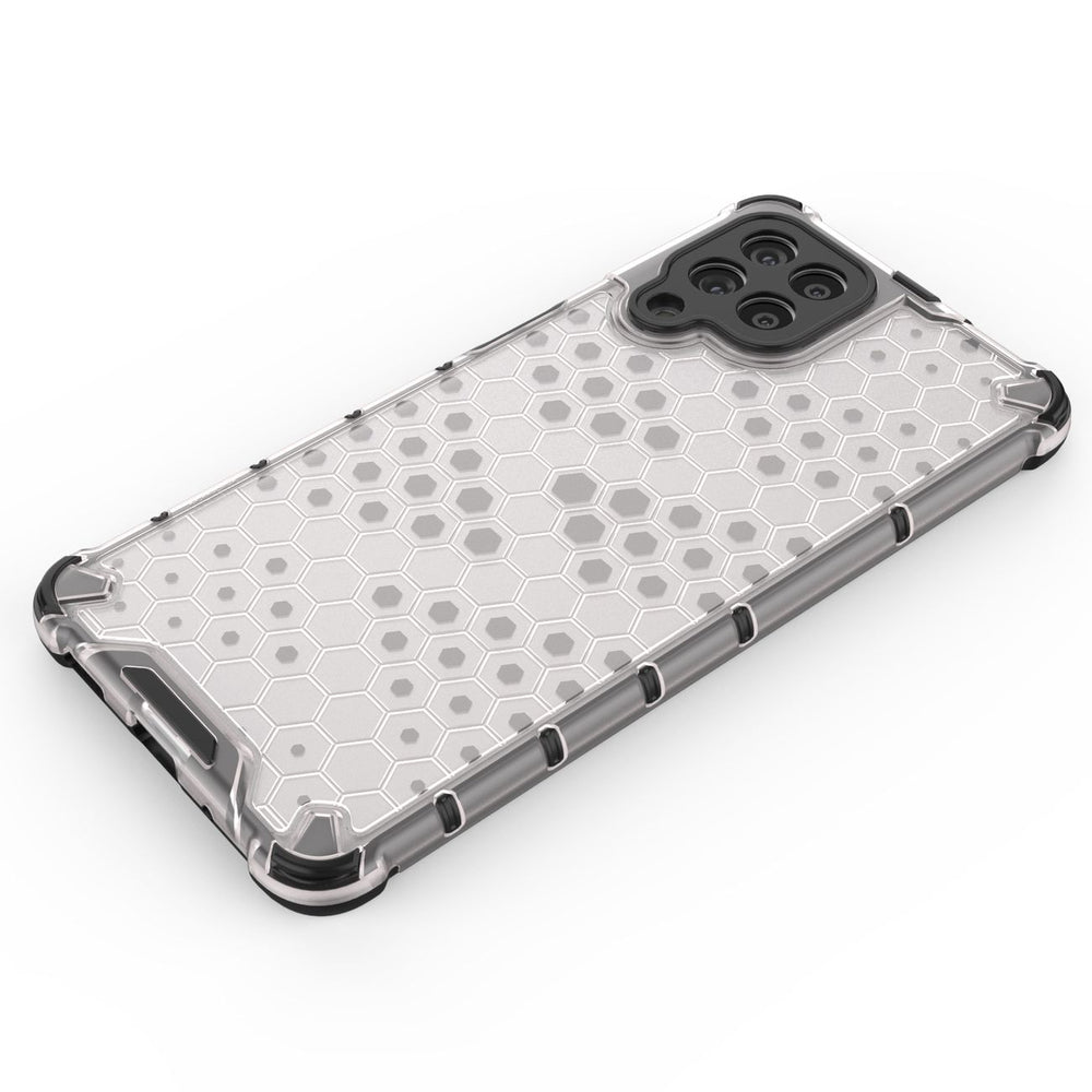 Honeycomb case pansret cover med en gel ramme til Samsung Galaxy M53 5G sort