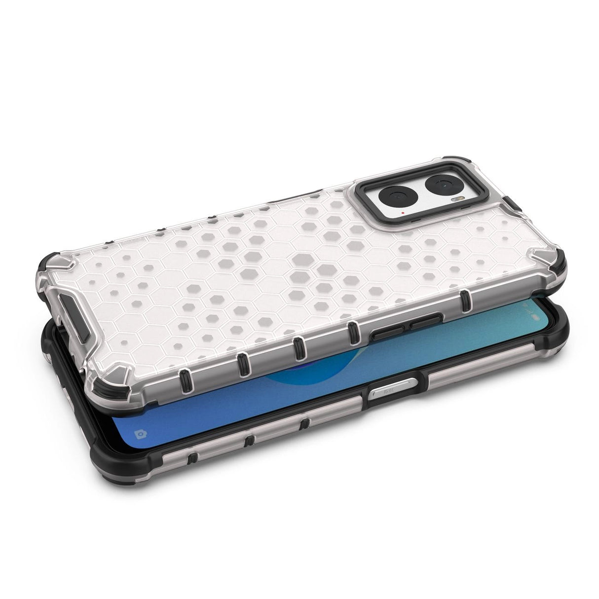 Honeycomb case pansret cover med gel ramme Oppo A76 / Oppo A36 / Realme 9i gennemsigtig