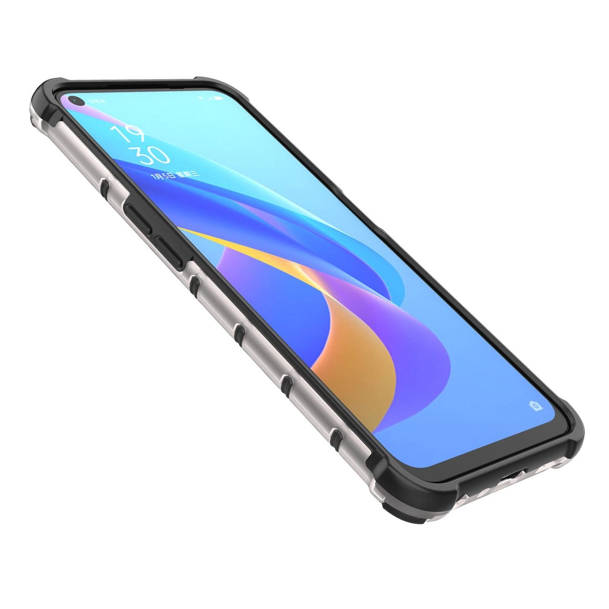 Honeycomb case pansret cover med gel ramme Oppo A76 / Oppo A36 / Realme 9i gennemsigtig